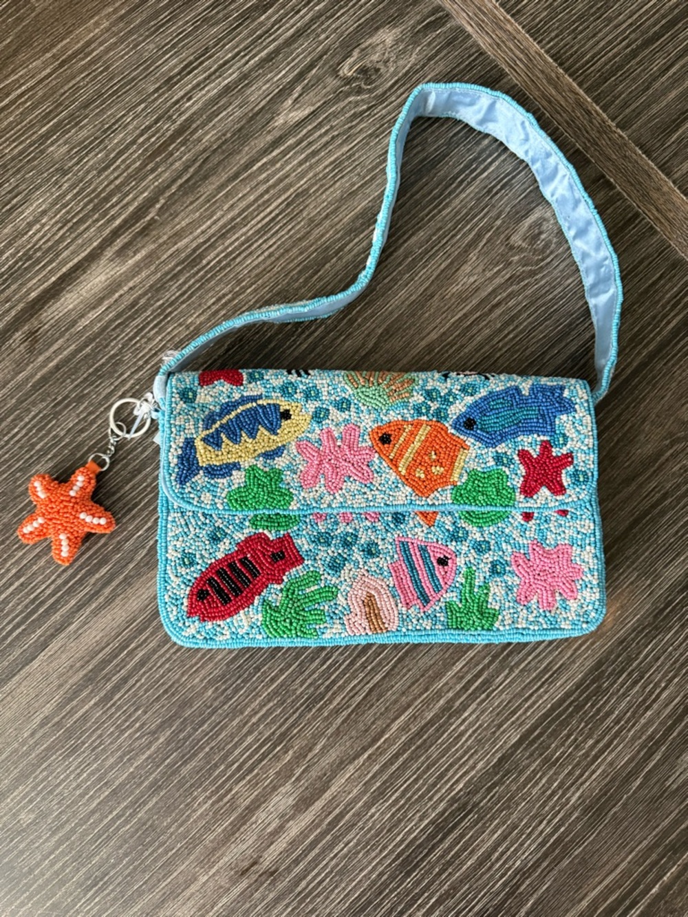 NWT Viral Fish Beaded Purse Bag